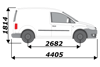 Picture of Van Guard Rear Roof Bar Roller for Volkswagen Caddy 2010-2015 | L2 | H1 | Twin Rear Doors | VGR-23