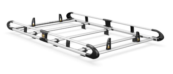 Van Guard ULTI Rack+ (Aluminium) - 5 Bar Roof Rack for Ford Transit Custom 2013-2023 | L1 | H2 | Twin Rear Doors