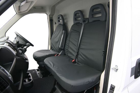Picture of Town and Country Black Double Passenger Seat Cover | Peugeot Boxer 2006-Onwards | CP12BLK