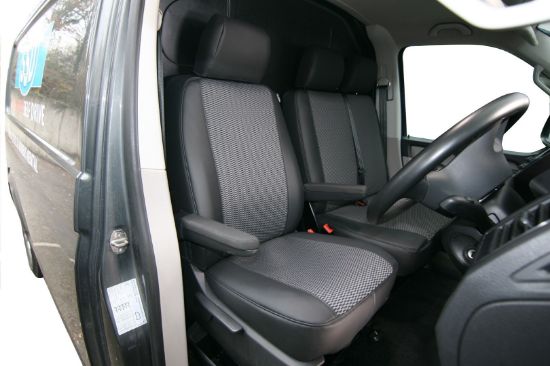 Picture of Town and Country Luxury Single and Double Front Seat Cover Set | Volkswagen Transporter T5 and T6 | LU4522