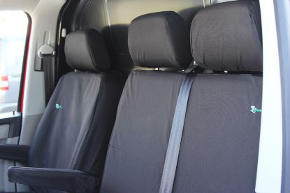 Picture of Town and Country Black Double Seat Cover | Volkswagen Transporter T5 and T6 | TA3891