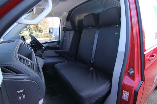 Picture of Town and Country Black Double Seat Cover | Volkswagen Transporter T5 and T6 | TA3891