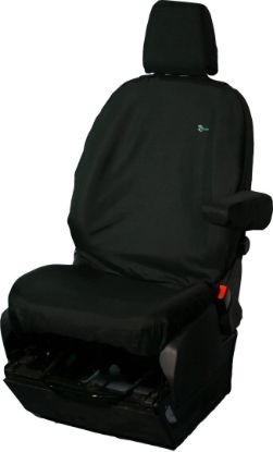 Picture of Town and Country Black Driver Seat Cover | Ford Transit Custom 2013-2023 | TCSBLK