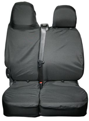 Picture of Town and Country Double Passenger Seat Covers for Folding seats | Fiat Talento 2016-2021 | TV02BLK