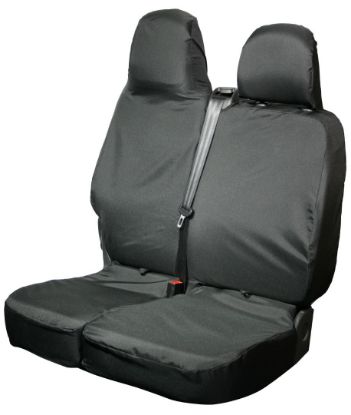 Picture of Town and Country Double Passenger Seat Covers for Folding seats | Renault Trafic 2014-Onwards | TV02BLK