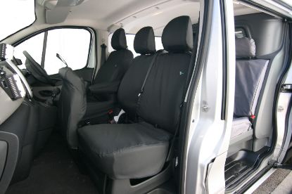 Picture of Town and Country Double Passenger Seat Covers for Non-Folding seats | Renault Trafic 2014-Onwards | TV03BLK