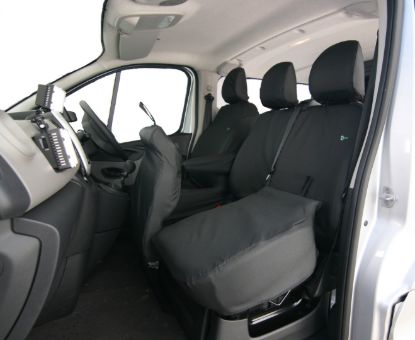 Picture of Town and Country Double Passenger Seat Covers for Non-Folding seats | Renault Trafic 2014-Onwards | TV03BLK