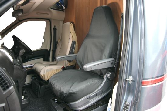 Town and Country Black Camper Van Seat Cover (for Captain Seats with Fixed Headrest) | Universal