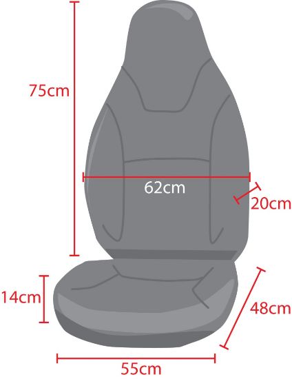 Picture of Town and Country Black Camper Van Seat Cover (for Captain Seats with Fixed Headrest) | Universal | UN3822