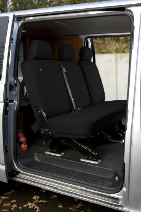 Picture of Town and Country Black Rear Seat Cover | Volkswagen Transporter T5 and T6 | VWT5RBLK