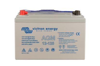 Picture of Victron Energy AGM Super Cycle Battery 12V 125Ah (M8) | AGM | BAT412112081