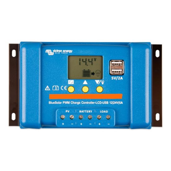 Picture of Victron Energy BlueSolar PWM LCD&USB 12/24V 5A | SCC010005050