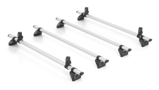 Picture of Rhino 4 Aluminium KammBar Pro Roof Bars and 4 free load stops for Volkswagen Caddy 2020-Onwards | L2 | H1 | KD4PR