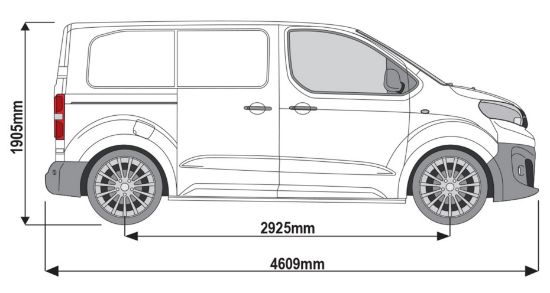 Van Guard 3 ULTI Roof System Bars + 4 load stops for Peugeot Expert ...