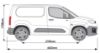 Picture of Rhino 2.2 m SafeStow4 (One Ladder) for Peugeot Partner 2018-Onwards | L1 | H1 | Twin Rear Doors | RAS16-SK21