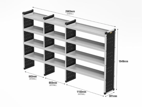 Picture of Van Guard Bronze Trade Van Racking Package - Complete Kit for Mercedes Sprinter 2018-Onwards | L2 | H2 | TVR-B-014