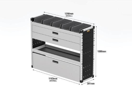 Picture of Van Guard Gold Trade Van Racking Package - Offside for Peugeot Partner 2018-Onwards | L1 | H1 | TVR-G-001-OS