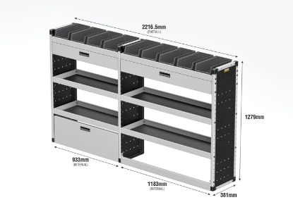 Picture of Van Guard Gold Trade Van Racking Package - Offside for Ford Transit Custom 2013-2023 | L2 | H2 | TVR-G-004-OS