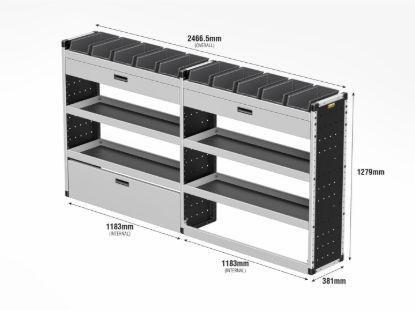 Picture of Van Guard Gold Trade Van Racking Package - Offside for Volkswagen Crafter 2017-Onwards | L3 | H2 | TVR-G-005-OS