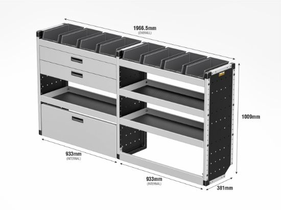 Picture of Van Guard Gold Trade Van Racking Package - Complete Kit for Citroen Dispatch 2016-Onwards | L2 | H1 | TVR-G-018