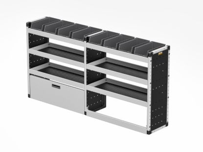 Picture of Van Guard Silver Trade Van Racking Package - Offside for Ford Transit Custom 2013-2023 | L1 | H1 | TVR-S-008-OS