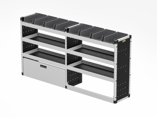 Picture of Van Guard Silver Trade Van Racking Package - Offside for Ford Transit Custom 2013-2023 | L1 | H1 | TVR-S-008-OS