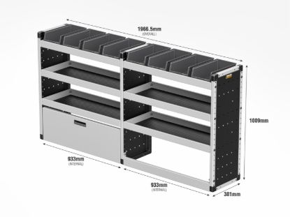 Picture of Van Guard Silver Trade Van Racking Package - Offside for Renault Trafic 2014-Onwards | L1 | H1 | TVR-S-008-OS