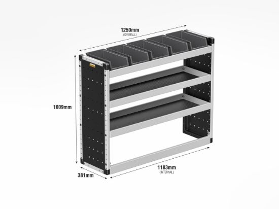 Picture of Van Guard Silver Trade Van Racking Package - Nearside for Ford Transit Custom 2013-2023 | L2 | H1 | TVR-S-009-NS