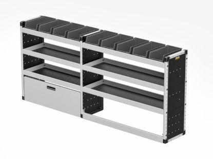 Picture of Van Guard Silver Trade Van Racking Package - Offside for Ford Transit Custom 2013-2023 | L2 | H1 | TVR-S-009-OS