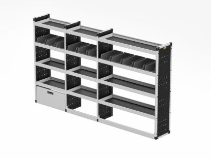 Picture of Van Guard Silver Trade Van Racking Package - Offside for Mercedes Sprinter 2018-Onwards | L2 | H2 | TVR-S-014-OS