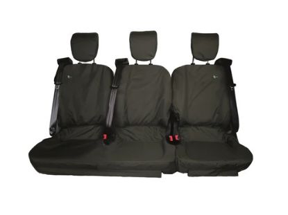 Picture of Town and Country Black 3 Rear Seat Cover Set for Double and Single Seats | Ford Transit Custom 2013-2023 | TCTKBLK