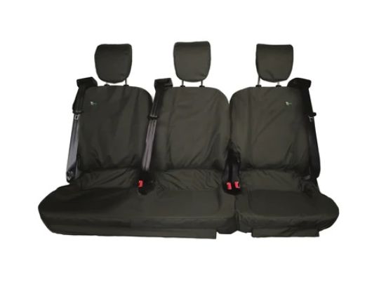 Town and Country Black 3 Rear Seat Cover Set for Double and Single Seats | Ford Transit Custom 2013-2023