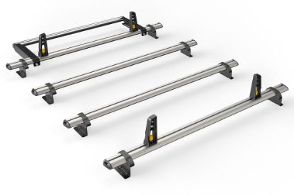 Picture of Van Guard 4 UltiBar+ Roof Bars with Roller Bundle for Vauxhall Movano 1998-2010 | L3 | H2 | Twin Rear Doors | VG134-4#VGR-05
