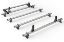 Picture of Van Guard 4 UltiBar+ Roof Bars with Roller Bundle for Volkswagen T6 Transporter 2015-Onwards | L1, L2 | H1 | Twin Rear Doors | VG263-4#VGR-01