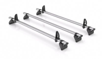 Picture of Rhino 3 KammBar Fleet Steel Roof Bars and 4 free load stops for Fiat Doblo 2022-Onwards | L2 | H1 | GC3FL