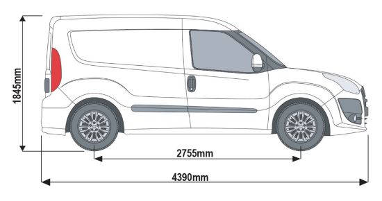 Picture of Rhino KammRack Roof Rack 2.0m long x 1.25m wide for Fiat Doblo 2010-2021 | L1 | H1 | Twin Rear Doors | K602