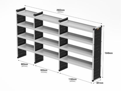 Picture of Van Guard Bronze Trade Van Racking Package - Offside for Ford Transit 2014-Onwards | L3 | H2, H3 | TVR-B-013-OS