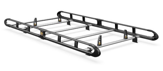 Picture of Van Guard ULTI Rack+ Black (Aluminium) - 4 Bar Roof Rack for Peugeot Partner 2018-Onwards | L2 | H1 | Twin Rear Doors | VGUR-283-BLACK