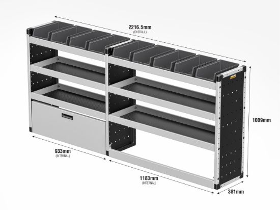 Picture of Van Guard Silver Trade Van Racking Package - Offside for Fiat Talento 2016-2021 | L2 | H1 | TVR-S-009-OS