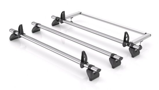 Picture of Rhino 3 KammBar Fleet Steel Roof Bars with Roller Bundle for Ford Transit Custom 2023-Onwards | L2 | H1 | Twin Rear Doors | TB3FL#KR25