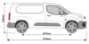 Picture of Rhino 3 Aluminium KammBar Pro Roof Bars and 4 free load stops for Fiat Doblo 2022-Onwards | L2 | H1 | GC3PR