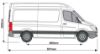 Picture of Rhino KammRack Black Roof Rack 3.2m long x 1.6m wide - Fixed and T-Track for Volkswagen Crafter 2006-2017 | L2 | H2 | Twin Rear Doors | B520