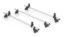 Rhino 3 Aluminium KammBar Pro Roof Bars and 4 free load stops for Vauxhall Combo 2018-Onwards | L1 | H1
