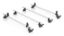 Rhino 4 Aluminium KammBar Pro Roof Bars and 4 free load stops for Ford Transit 2014-Onwards | L4 | H3 | Twin Rear Doors