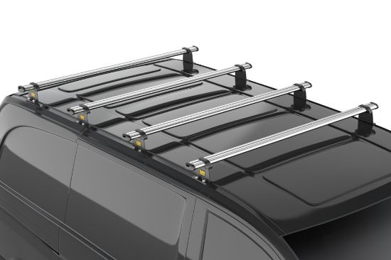 Picture of Van Guard 3 UltiBar Trade Steel Roof Bars with Roller Bundle for Ford Transit Custom 2023-Onwards | L1 | H1 | Twin Rear Doors | SB348-3-L1#VGR-09