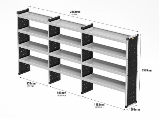 Picture of Van Guard Bronze Trade Van Racking Package - Offside for MAN TGE 2017-Onwards | L4 | H3, H4 | TVR-B-012-OS