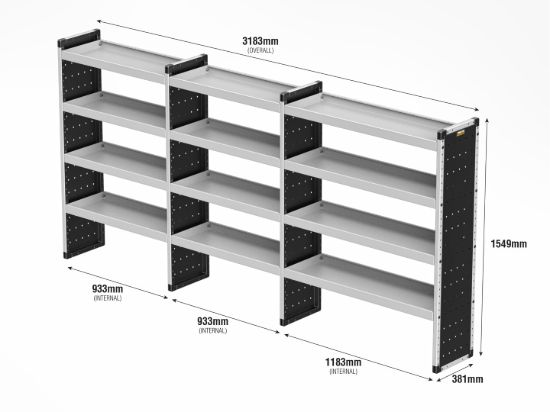 Picture of Van Guard Bronze Trade Van Racking Package - Offside for MAN TGE 2017-Onwards | L4 | H3, H4 | TVR-B-012-OS