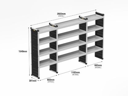 Picture of Van Guard Bronze Trade Van Racking Package - Nearside for Mercedes Sprinter 2018-Onwards | L3 | H2, H3 | TVR-B-015-NS