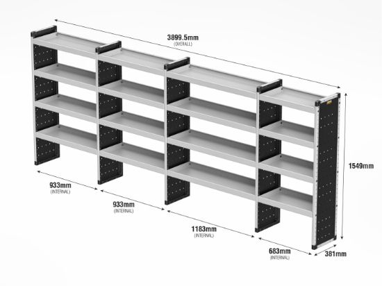 Picture of Van Guard Bronze Trade Van Racking Package - Offside for Mercedes Sprinter 2018-Onwards | L3 | H2, H3 | TVR-B-015-OS