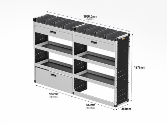 Picture of Van Guard Gold Trade Van Racking Package - Offside for Vauxhall Movano 2022-Onwards | L1 | H1 | TVR-G-010-OS
